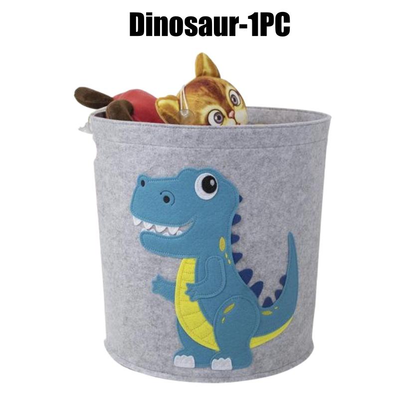 Adorable Cartoon Animal Felt Storage Bin Kids Toy Organizer Large Capacity Laundry Basket for Room Cloth Organizing Baskets