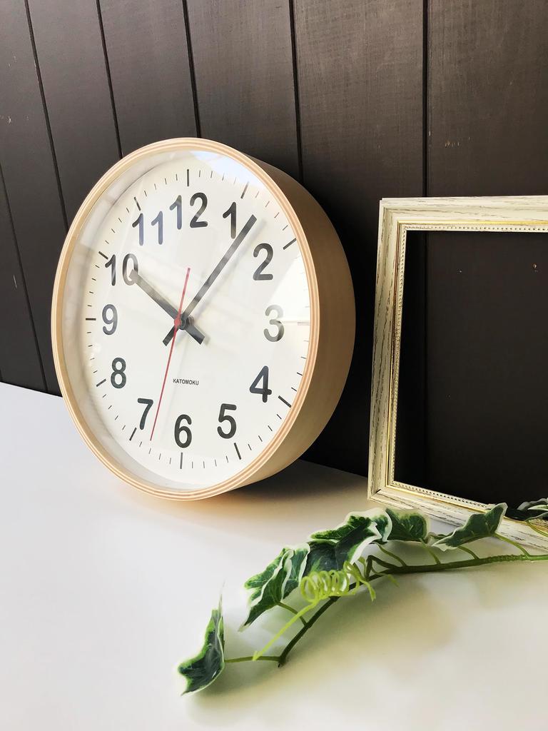 KATOMOKU Фанерные часы 2 настенные непрерывная секунда диаметр км-42MRCS часы, стрелка, 25,2 см (Радиоуправляемые часы SKP)