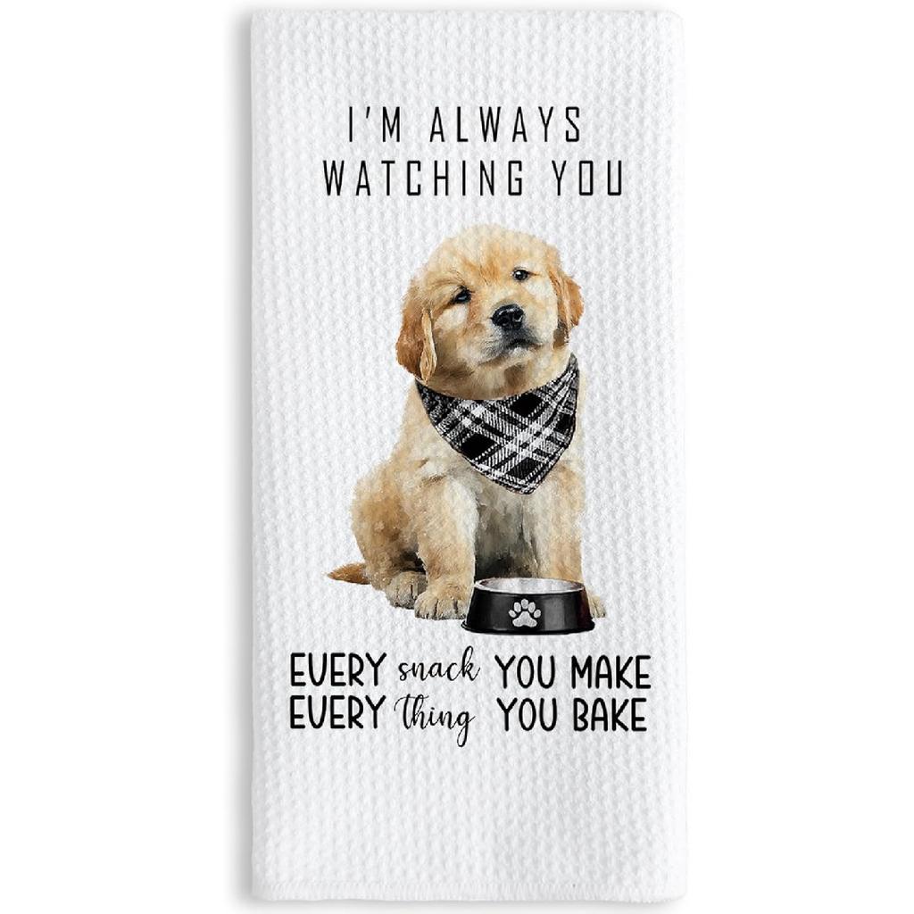 TNUW Funny Golden Retriever Kitchen Towels 16x24 Inch, Gifts for Golden Retriever Lovers Dish Tea Towels for Kitchen, Dog Mom Dad Lovers Owner Gifts