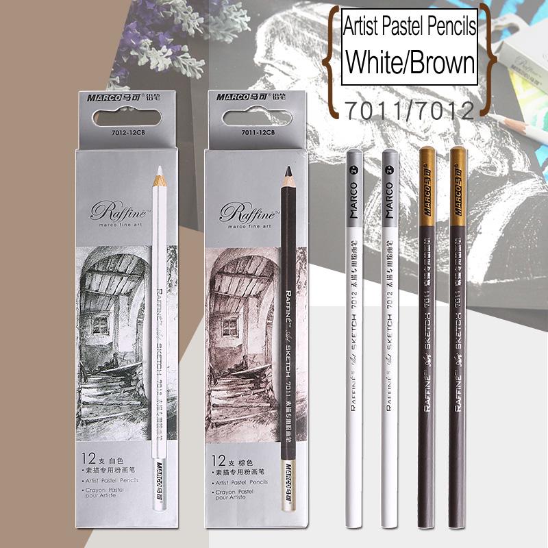 12Pcs Professional Wood Drawing Sketch Pencil Soft Pastel Colored Pencils Charcoal Pen