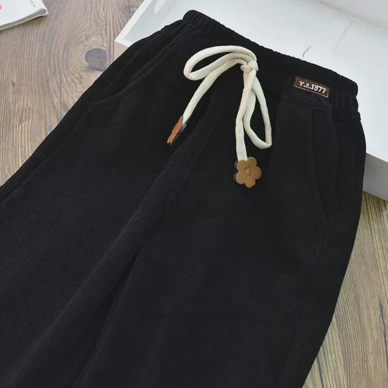 Широкие брюки из вельвета и вельвета для девочек — плотные, стильные и повседневные на осень/зиму