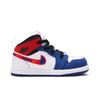 Air 1 Mid SE Детские 'Разноцветный Swoosh' (унисекс) Белые / Университетский красный / Спелый синий Детская обувь BQ6933 146