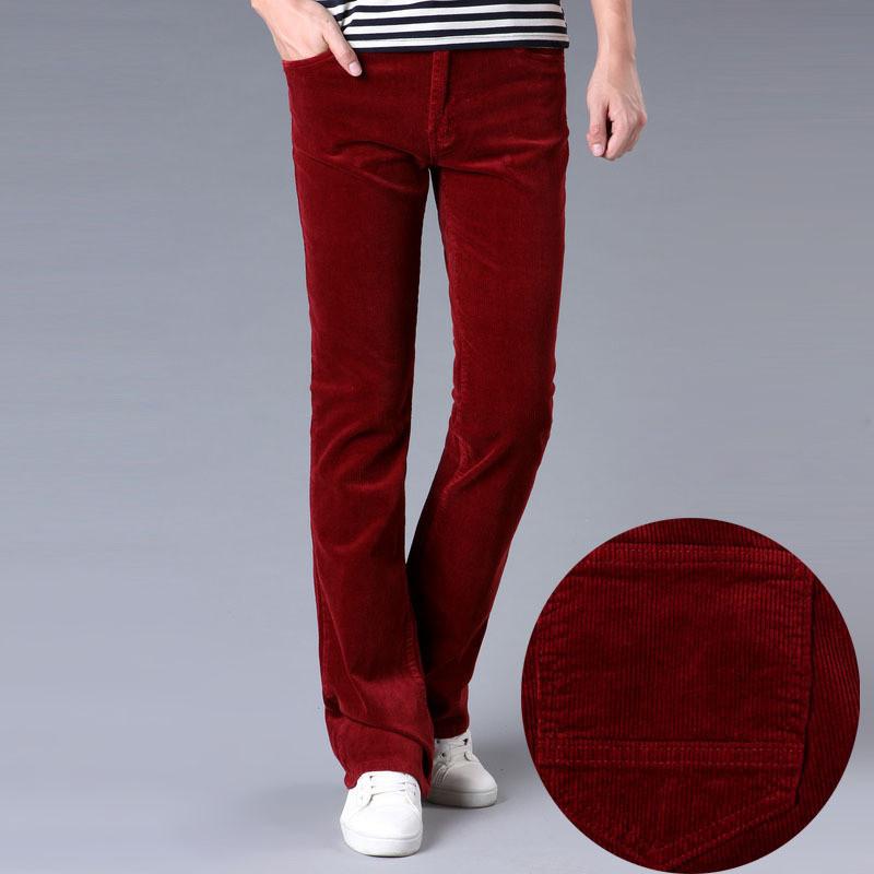 Мужские повседневные расклешенные брюки большого размера из вельвета