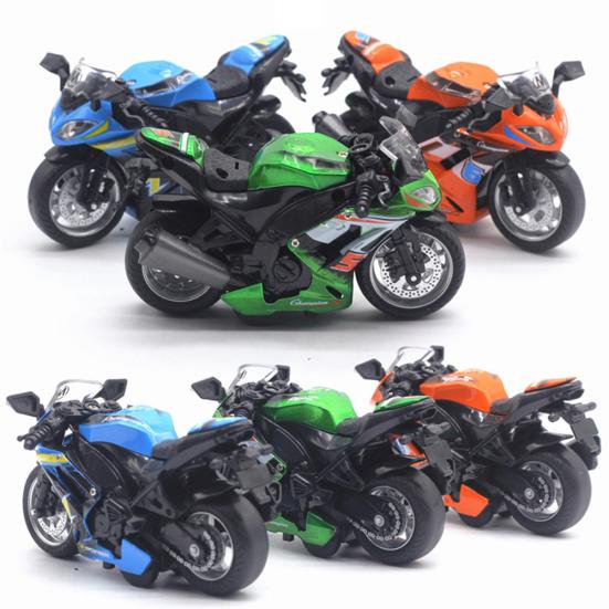 1/14 Simulation Motorcycle Pull Back Model with LED Music Learning Kids Toy