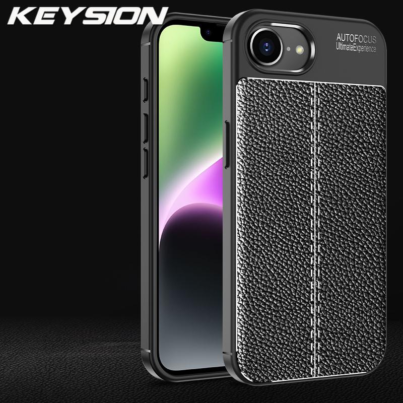 KEYSION Противоударный чехол для iPhone 16e Мягкий силиконовый кожаный чехол-накладка в деловом стиле для iPhone 16e 2025