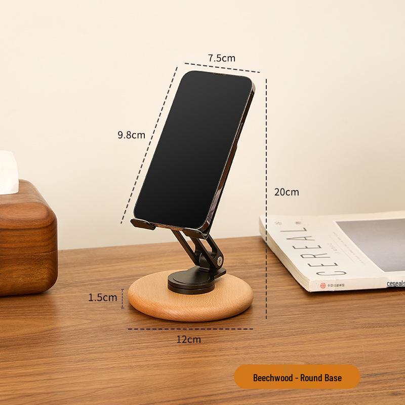 Solid Wood Rotatable Adjustable Phone & Tablet Stand
