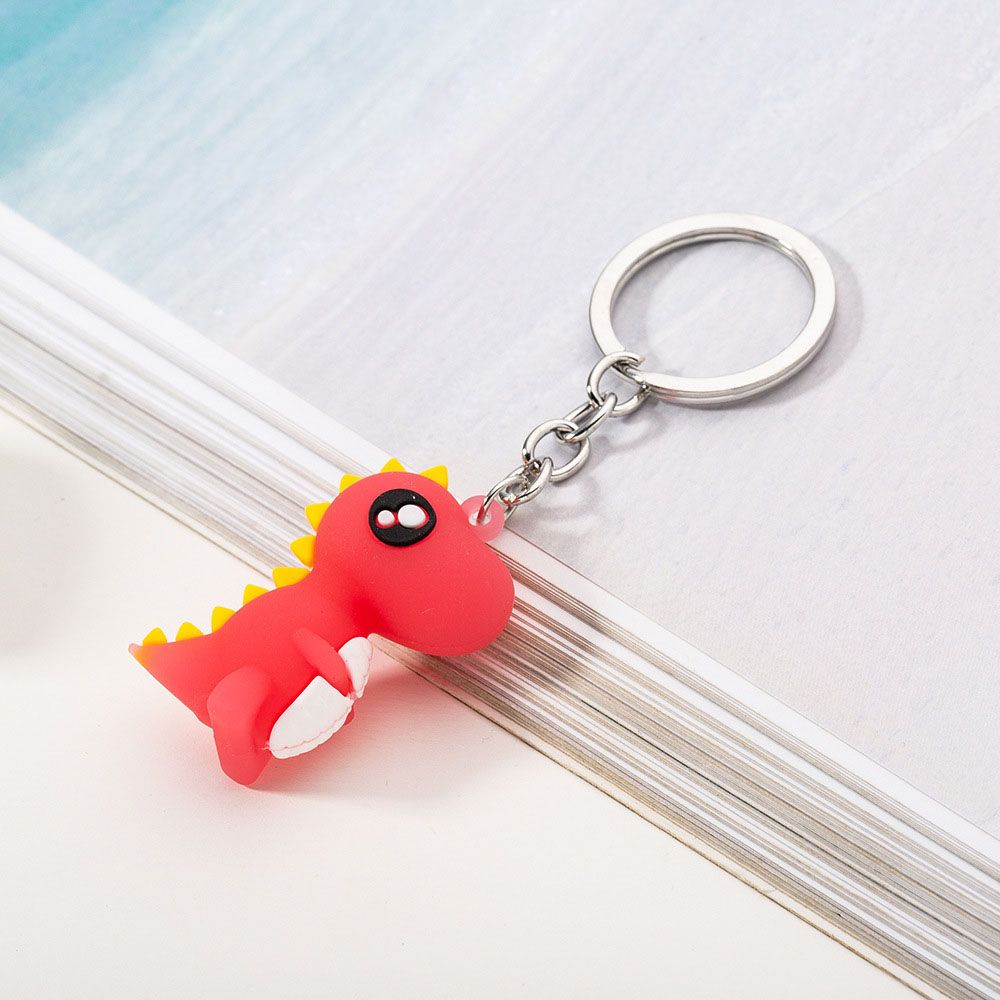 Cute PVC Women Cartoon Car Key Ring Bag Charm Pendant Christmas Gift Dinosaur Keychain