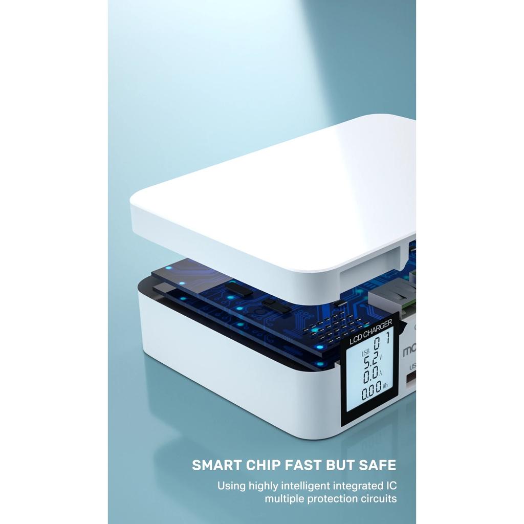 8 портов USB быстрое зарядное устройство быстрая зарядка QC3.0 PD3.0 многофункциональная USB зарядная станция ЖК-цифровой дисплей быстрое зарядное устройство для iPhone Android