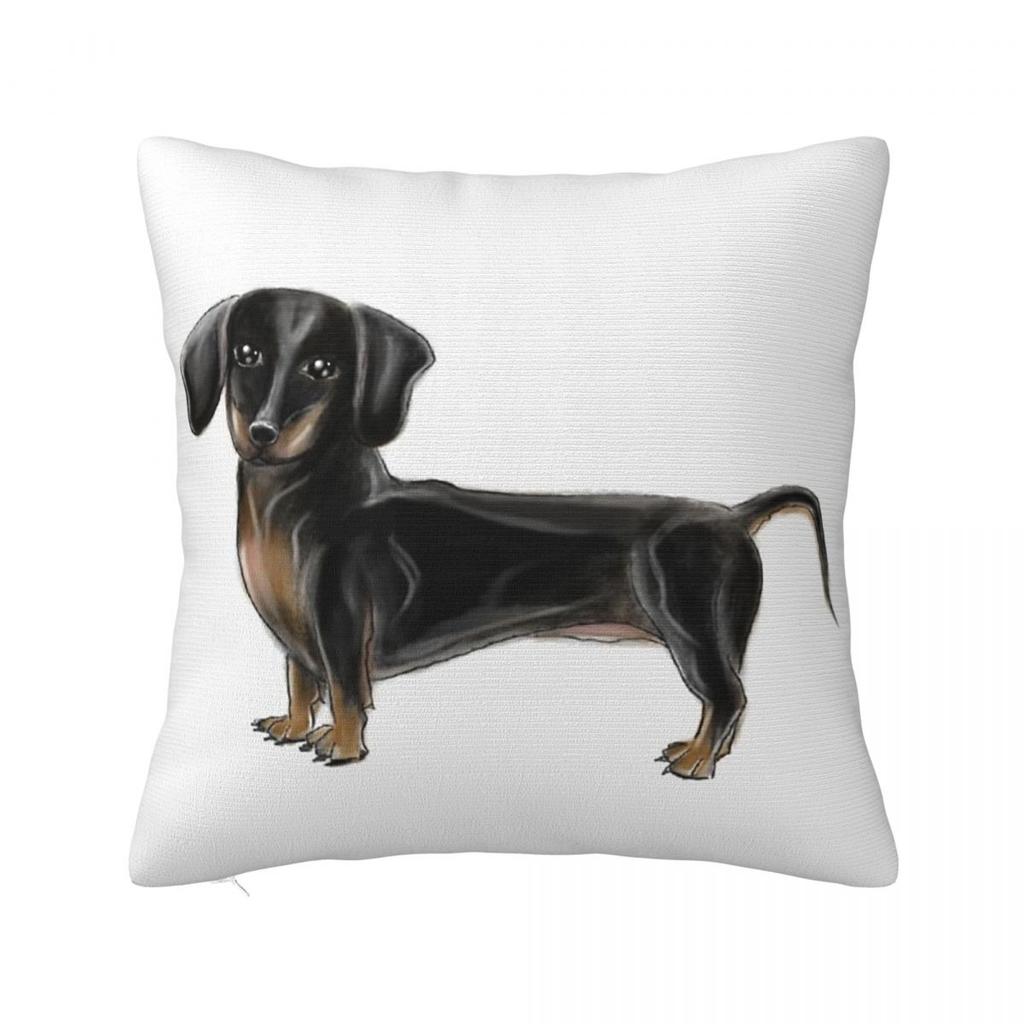 Dachshund Dog Art Throw Pillow Cover Polyester Throw Pillow Wiener Sausage Doxie 4545cm Pillowcase