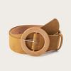 Women's Wide Belt Suede Round Buckle Imitation Rattan Buckle Wide Belt Women's Autumn and Winter Versatile Women's Belt