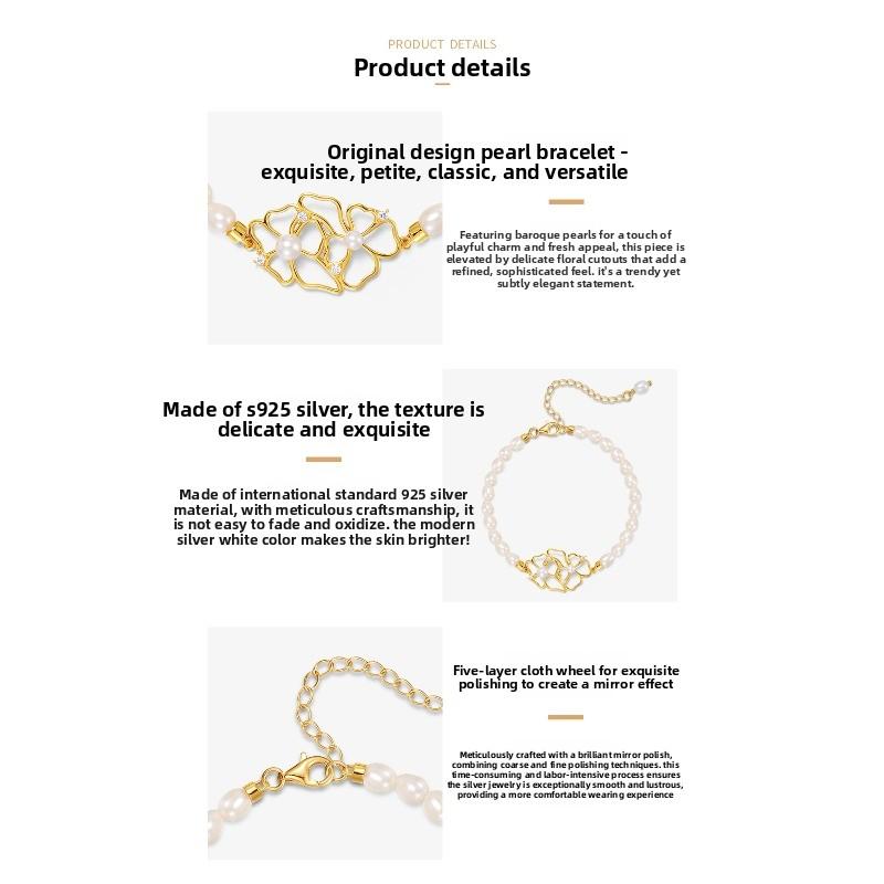 Meier New arrivalaccessible luxuryniche style pearl bracelet s925 sterling silver bracelet frenchclassy sense bracelet