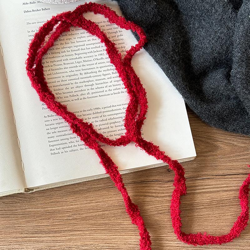 Korea Elegant Solid Color Girl Ribbon Ultra-Thin Long Vintage Scarf Women'S Decorative Tie Scarf