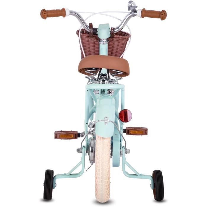 Vélo pour Enfants - STITCH - Manchi - 12/14/16/18 Pouces - VertPink - Avec Panier et Stabilisateurs