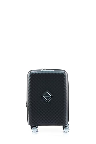American Tourister SQUASEM Чемодан-спиннер 55 размера для ручной клади с расширением, 55 см, Черный