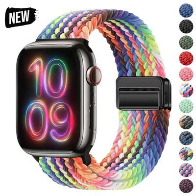 Магнитный нейлоновый регулируемый ремешок для часов Apple Watch Strap Ultra2 49 мм 45 мм 44 мм 41 мм 40 мм 38 мм Band для Apple Watch Band iWatch 9 8 7 6 5 4 3 2 1 SE