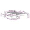 VidaXL Cadre de lit avec tiroirs 100x200 cm bois massif de pin, sommier, cadre de lit simple, cadre de lit en bois massif, 3301432