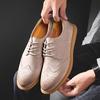 Spring Autumn Mens Brogue Shoes British Casual Business Formal Dress Footwear Classic Man Casual Leather Shoes Mens Leather Shoe