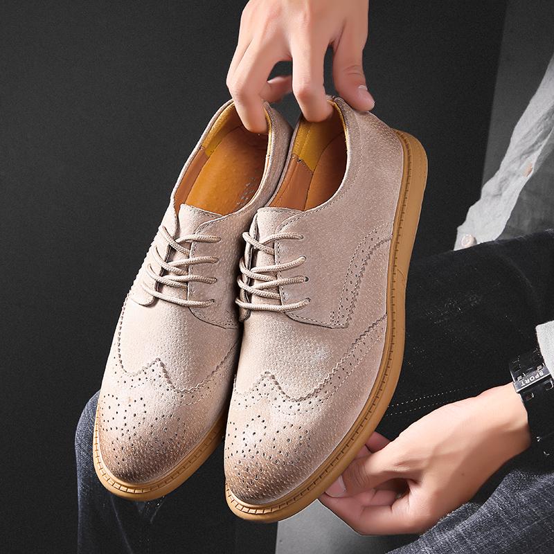 Spring Autumn Mens Brogue Shoes British Casual Business Formal Dress Footwear Classic Man Casual Leather Shoes Mens Leather Shoe