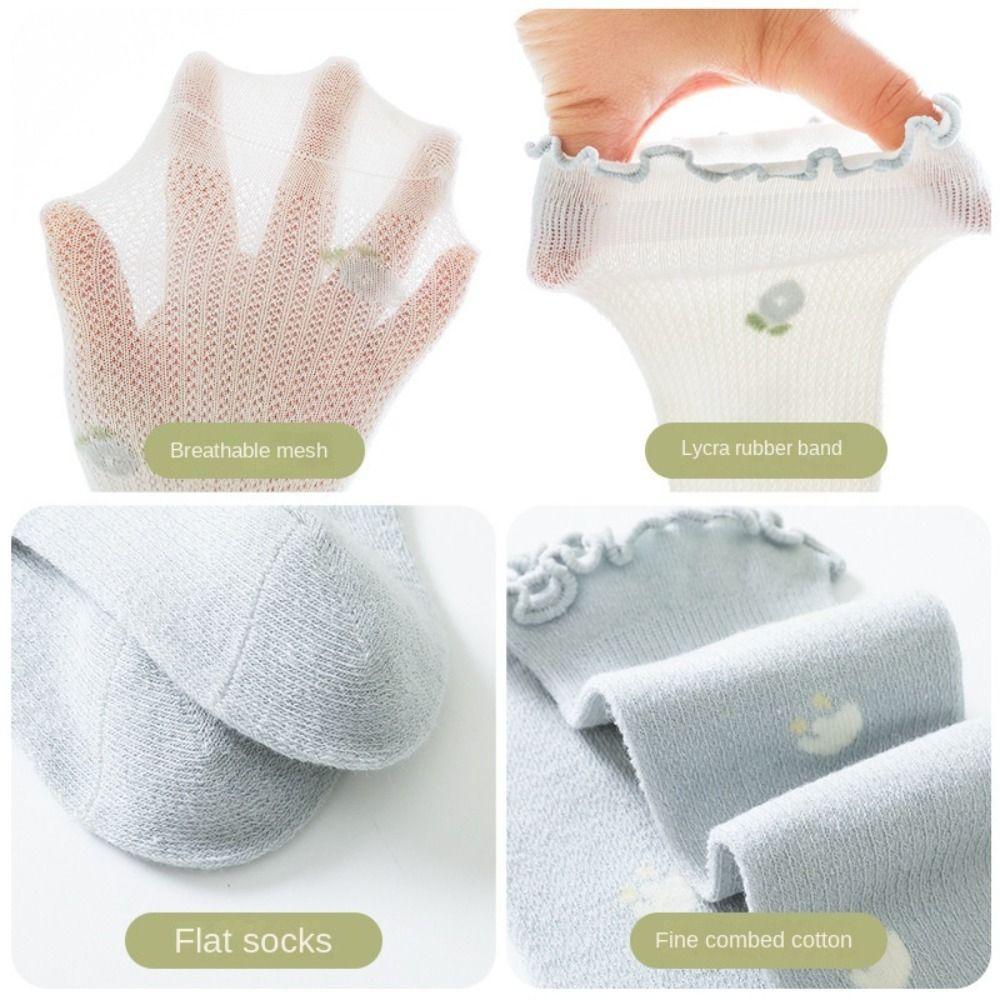 Summer Ruffle Knee Socks Solid Color Baby Socks Fashion Long Stockings  Newborn Baby
