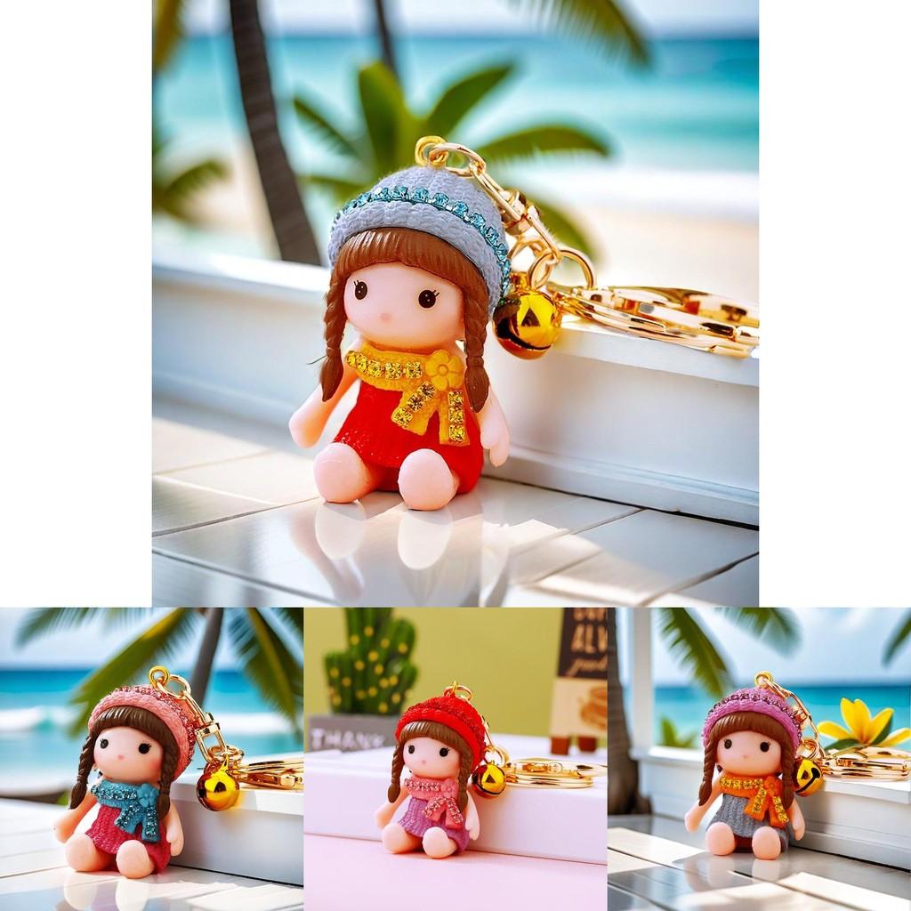 Adorable Resin Keychain For Kids Featuring Sparkling Doll Keyring For Girls Perfect Gift