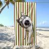 Pet Photo Beach Towel, Dog Cat Print Microfiber Towel, Quick Dry Sandproof Soft Absorbent Bath Towel for Beach Pool