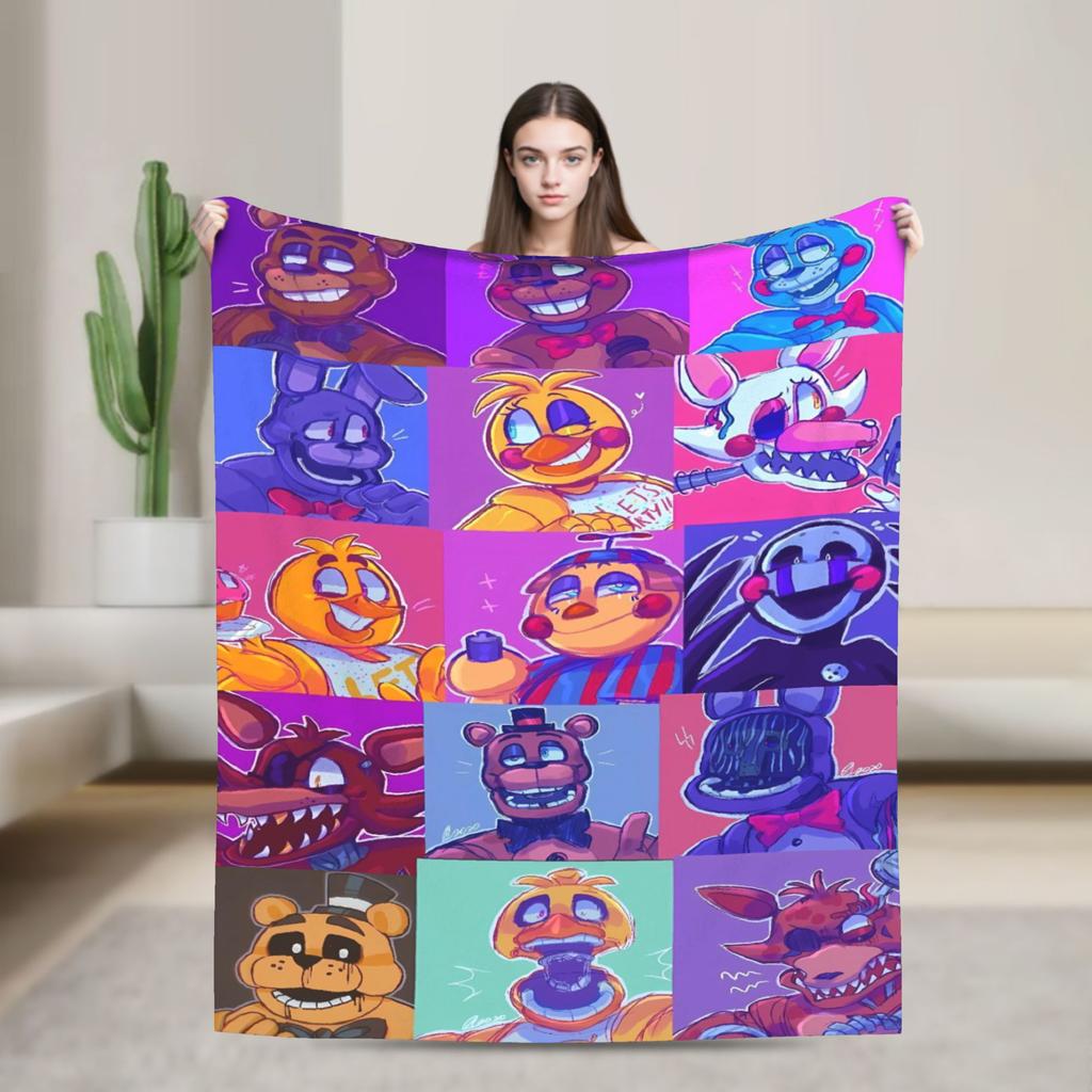 FNAF At Freddys Blankets Super Warm Novelty Plush Throw Blanket For Child Couch Bed Flannel Bedspread Bed Cover