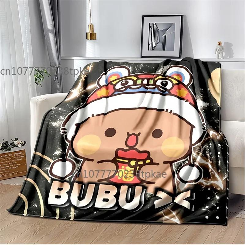Cute Bubu and Dudu Series Blanket Flannel Cozy Soft Fleece Bedspread Classic Cartoon Blanket,Decke