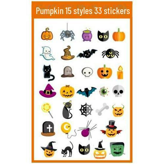Детские наклейки-татуировки с героями мультфильмов на Хэллоуин — милые тыквы, привидения, черепа, водонепроницаемые и прочные