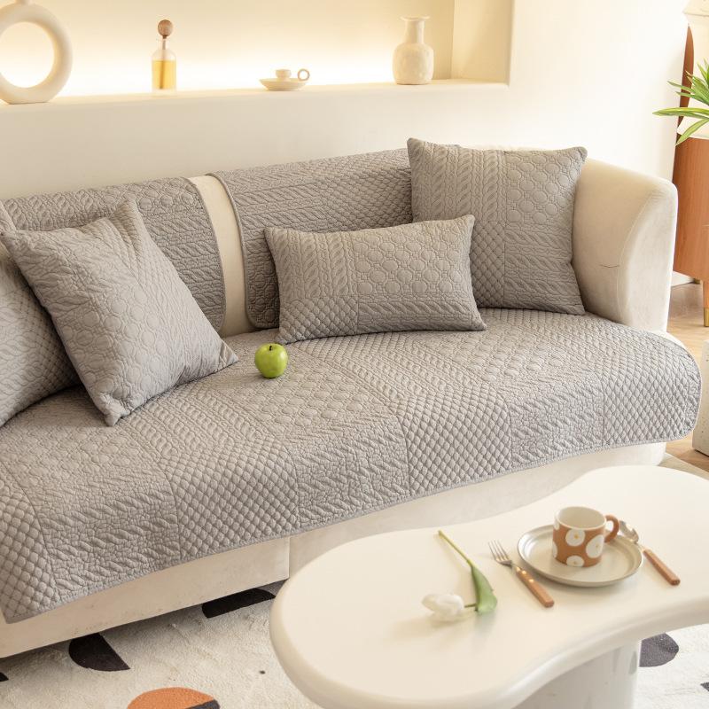 Minimalist All Cotton Anti Slip Retro Sofa Mat, Pure Cotton Sofa Cover, Sofa Towel, Seat Cushion, Cover Cloth