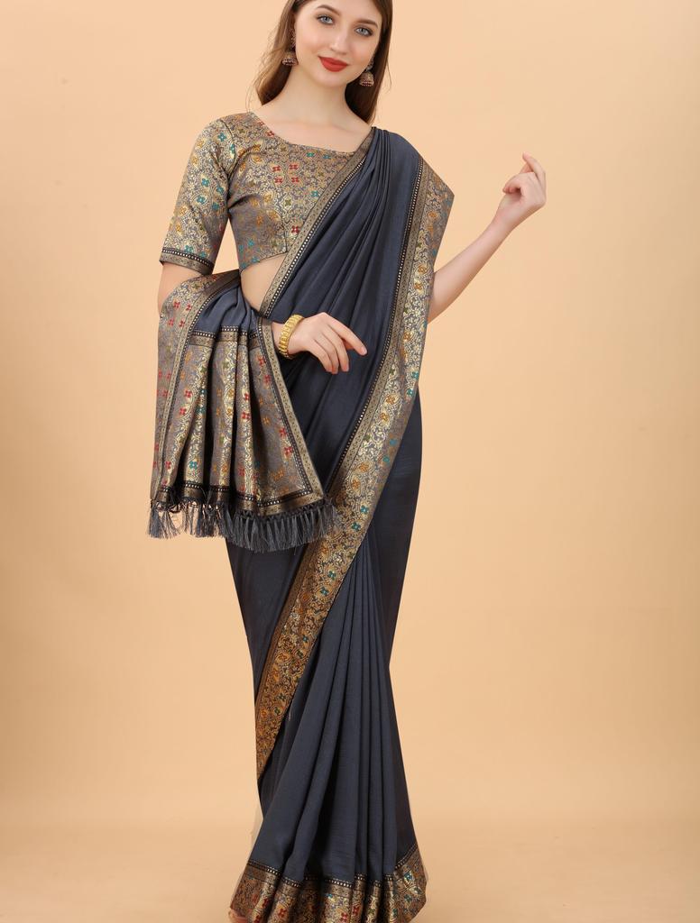 Индийское традиционное сари из жаккардового плетения