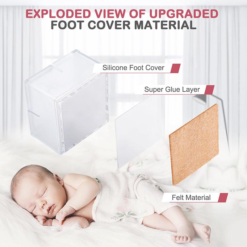 16 шт. силиконовых накладок на ножки столов и стульев, квадратные накладки, носки, противоскользящие накладки для защиты пола мебели