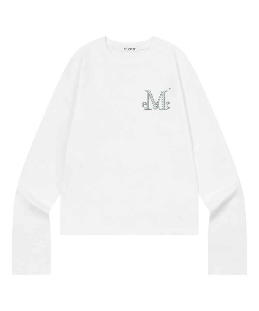 MUCENT Lunette Gingham Check Signature Logo Long Sleeve Tee (2 Colors)