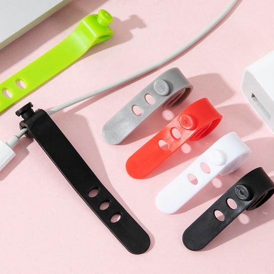 5 шт. Органайзер для кабелей, стяжки для наушников, гибкий провод, силикон, многоразовые, для кабельного ТВ, USB, компьютера