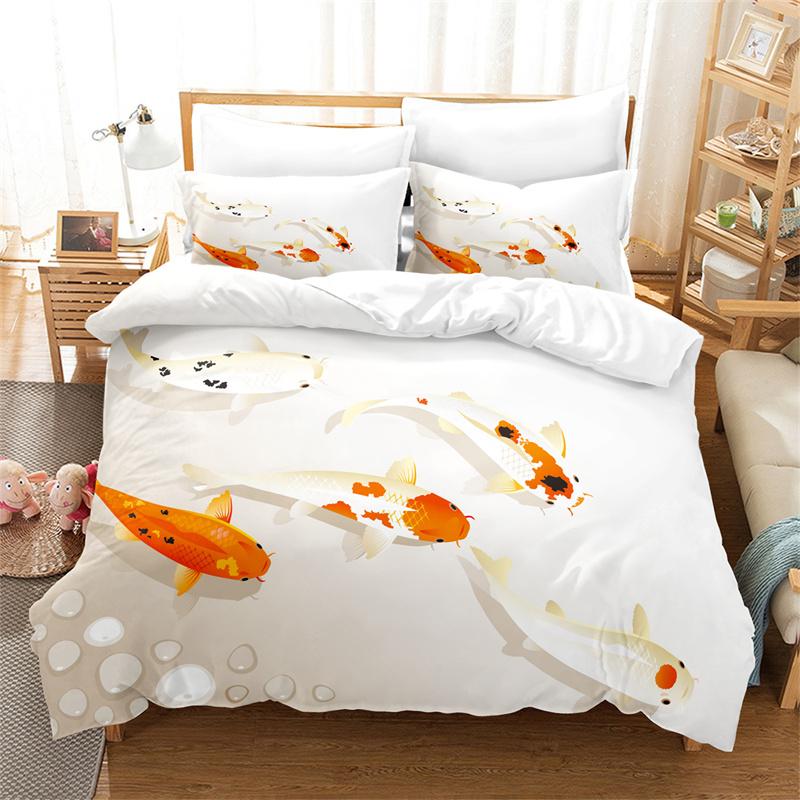 Animals Duvet Cover Set 3D Print Cow Elephant Fish Comforter Cover King Queen Twin Size Polyester Quilt Cover for Kid Teen Adult