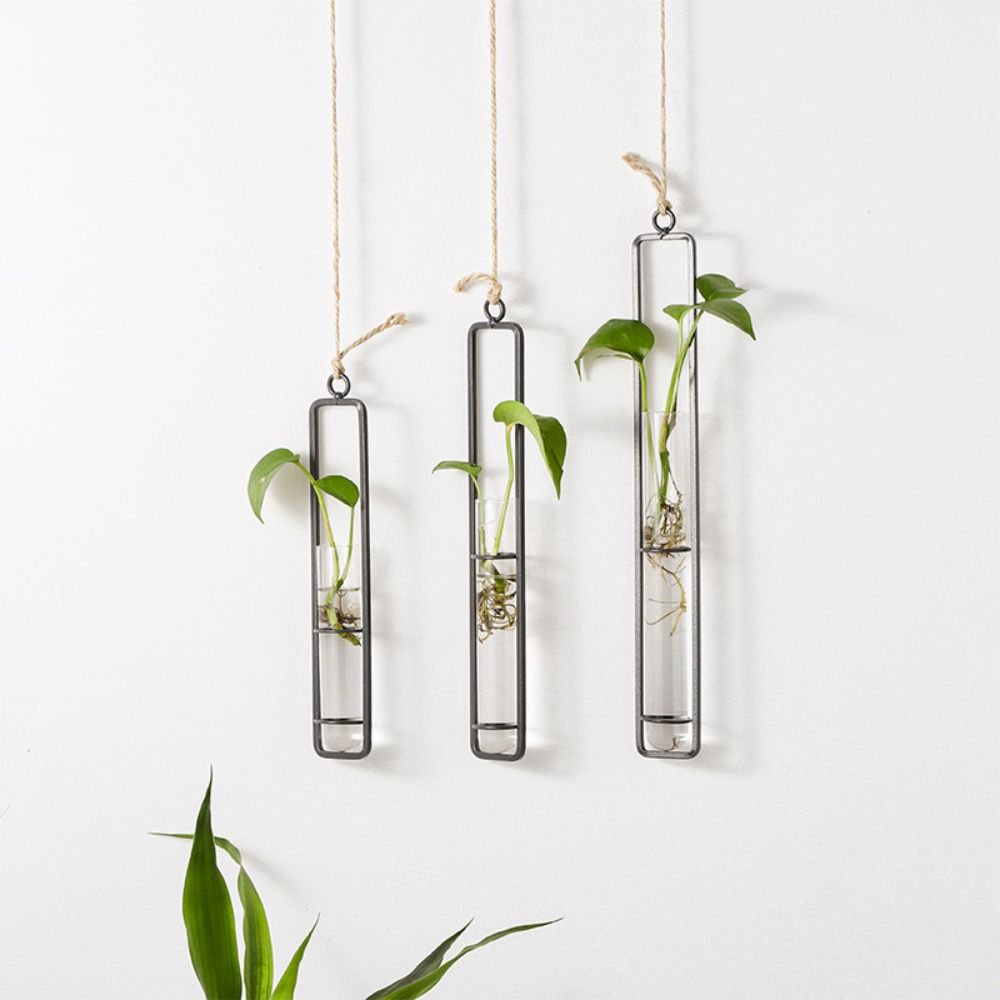 Thickened Hanging Glass Planter Wall Hanging Glass Vase Creative Test Tube Vases Home Decoration