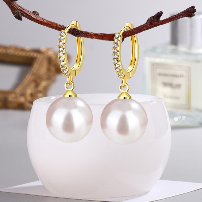 Трендовые акриловые каффы для ушей 14 мм с цирконом и жемчугом принцессы Белоснежки для женщин