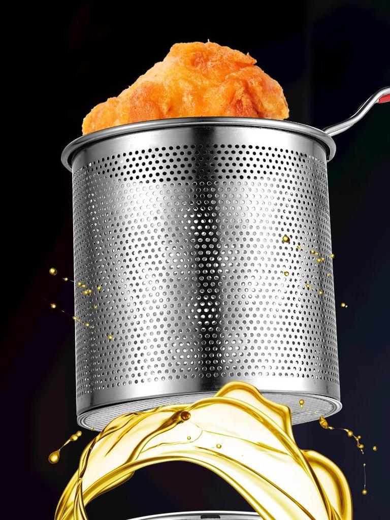 Mini Stainless Steel Non-Coated Frying Pan with Filter for Induction Cookers