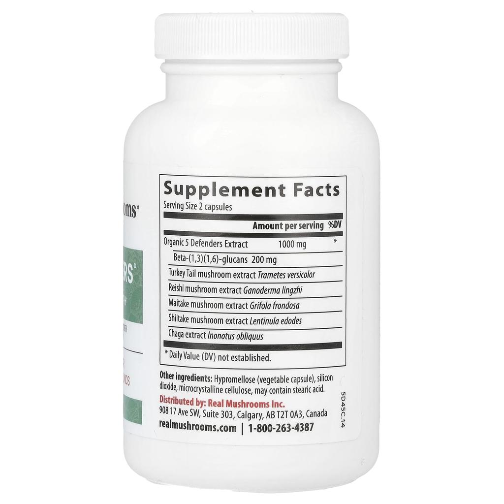 5 Defenders®, Mushroom Extract Powder, 90 Capsules