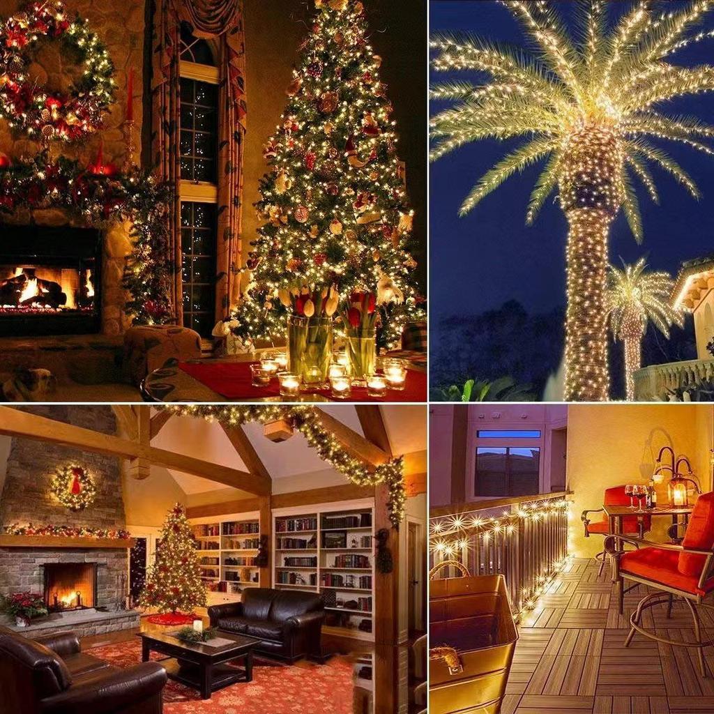 Водонепроницаемая гирлянда с 8 режимами и пультом управления – Светодиодные декоративные огни из медной проволоки на батарейках