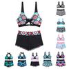 Women's Split Fashion Sexy Bikini Print With Breast Pad Without Steel Bracket Swimsuit