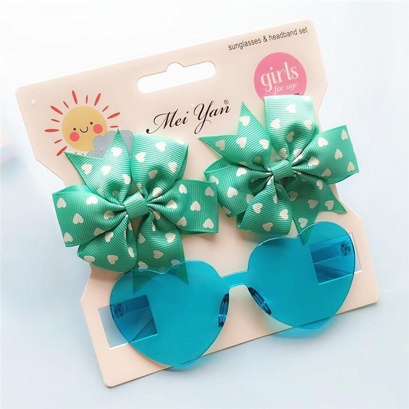 3 Pcs/Pack Cute Solid Dot Hairclips Kids Colorful Sun Glasses Girls Boutique Bowknot Hair Clips Children Hair Accessories
