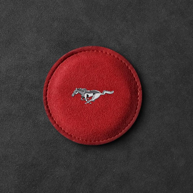 Car Cup Holder Pad Leather Badge Slot Non-slip Coaster Mat Car Styling for Ford Mustang Mk7 Focus 2 3 Mondeo Mk3 F150 Fusion