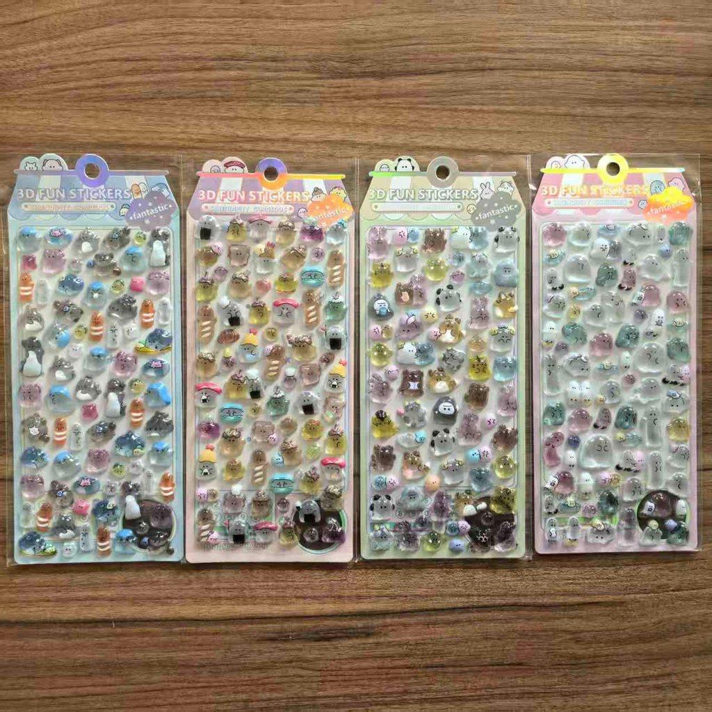 4 шт. Детские Мультяшные Милые Мягкие Призраки 3D Наклейки Очаровательные Наклейки для Телефонов Ноутбуков Пеналов Магазин BulingBulingStickers