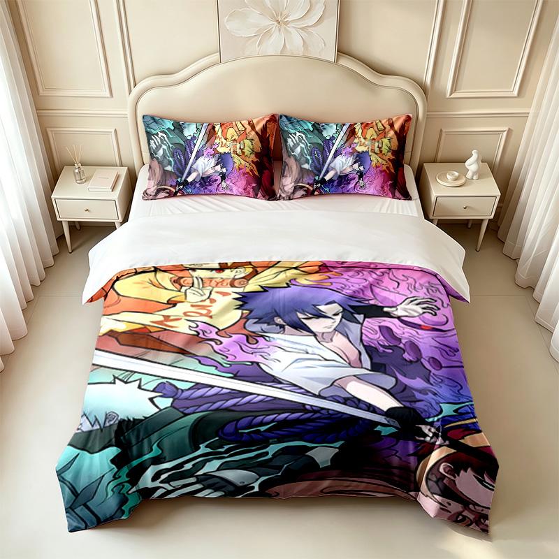 N-Narutos (14) 3pc Set Soft and Comfortable an Ideal Gift for Family and Friends Includes One Duvet Cover and Two Pillowcas