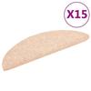 VidaXL Self-Adhesive Stair Treads 15 Pieces 56 X 17 X 3 Cm Light Brown Semicircular 132690