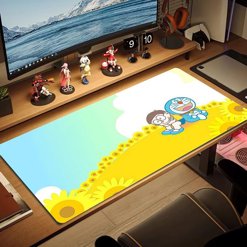 Doraemon4 Print Cushion Non-slip Laptop Tablet Big Mousepad XXL Mat Mini PC Playmat With Lock edge