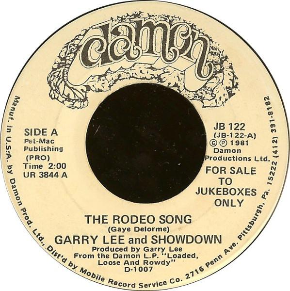 7-дюймовая пластинка GARRY LEE SHOWDOWN 4 The Rodeo Song Cajun Boogie JB122 Damon Records 1983 US CountryFolk Б/у