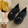 Туфли Boken на платформе женские, всесторонняя прибавка роста, осенние новые модели 2025 года с юбками, лоферы на шнуровке, повседневные одинарные туфли