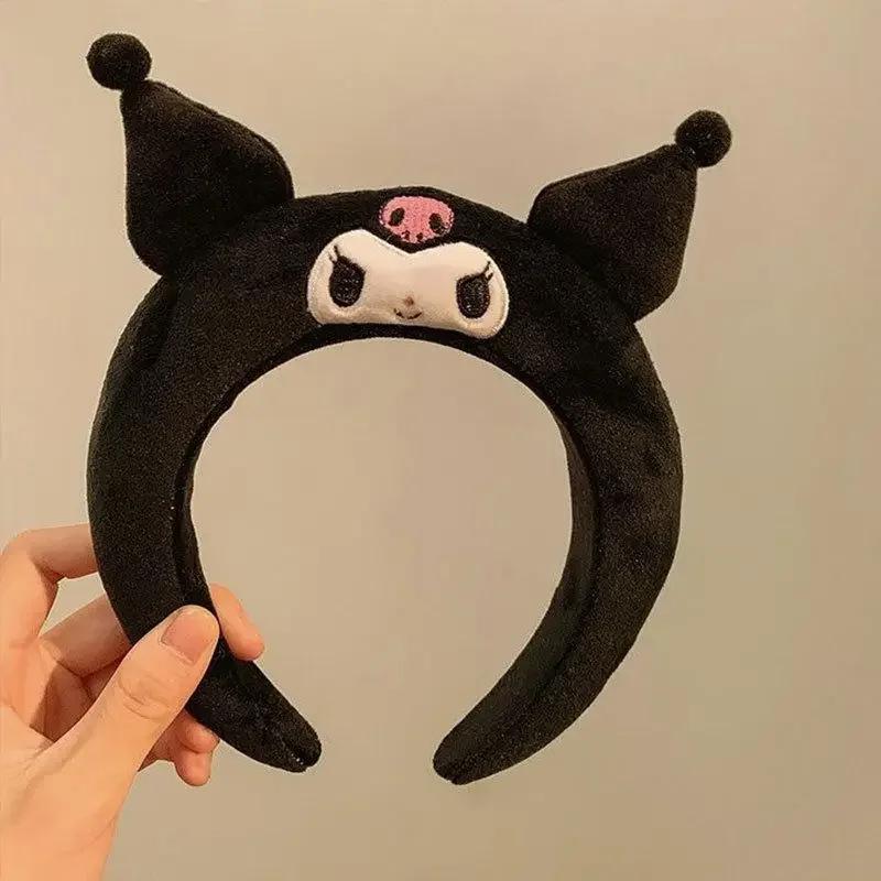 Kuromi My Melody Cinnamoroll Plush Headband Cute Cartoon Hair Hoop For Women Girls Soft Comfortable Face Washing Makeup Hair