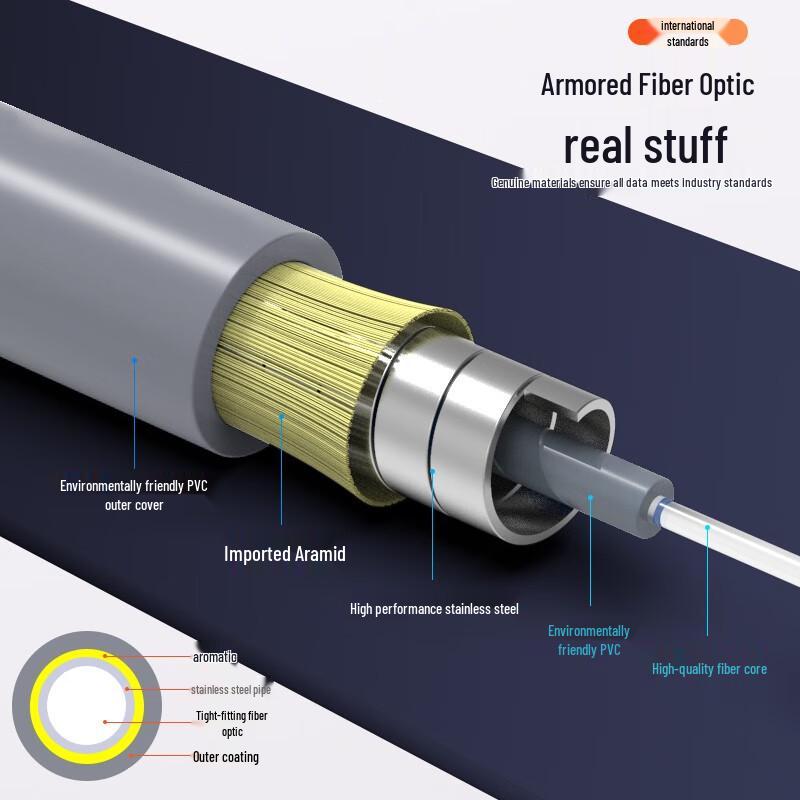 Zhongtianhengke Indoor Armored Multimode Duplex Fiber Optic Patch Cable